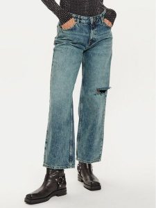 ONLY Jeansy 15329945 Niebieski Wide Leg. Niebieskie jeansy ONLY, bez wzorów, z bawełny. Za 199,99 zł.
