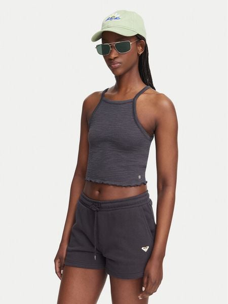Roxy Top As I Am ERJKT04278 Szary ciemny Slim Fit. Szare topy Roxy, l, bez wzorów, z bawełny, bez kołnierzyka, bez ramiączek. Za 109,99 zł.