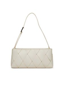 Calvin Klein Torebka Ck Woven Elongated Shoulder Bag K60K612992 Biały. Białe torebki klasyczne Calvin Klein, bez wzorów, ze skóry, bez dodatków. Za 449,99 zł.