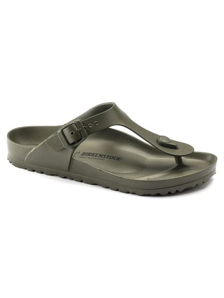 Klapki Birkenstock Gizeh Eva Dorosłych. Zielone klapki Birkenstock, bez wzorów, z materiału, bez obcasa. Za 253,55 zł.