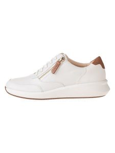 Clarks Skórzane sneakersy "Un Rio Zip" w kolorze białym rozmiar: 40. Białe trampki Clarks, bez wzorów, bez zapięcia. Za 254,95 zł.