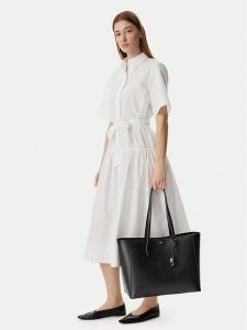 BOSS Torebka 50547750 Czarny. Czarne shopper bag Boss, bez wzorów, ze skóry, bez dodatków. Za 758,99 zł.