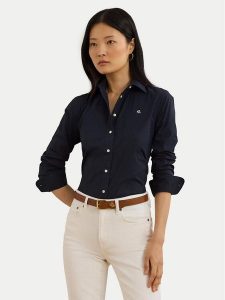 LAUREN RALPH LAUREN Koszula Easy Care Point Collar 200684553003 Granatowy Regular Fit. Niebieskie koszule Lauren Ralph Lauren, s, bez wzorów, z syntetyku, bez kołnierzyka, bez ramiączek. Za 469,73 zł.