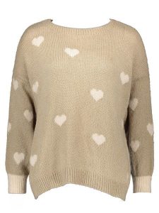 Miss goodlife Sweter w kolorze beżowym rozmiar: L. Brązowe swetry oversize miss goodlife, l, bez wzorów, z wełny, bez ramiączek. Za 122,96 zł.