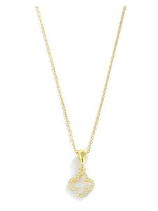 Miu Silver Pozłacany naszyjnik z zawieszką - dł. 42 cm rozmiar: onesize. Szare naszyjniki Miu Silver, z cyrkonią, pozłacane. Za 63,45 zł.