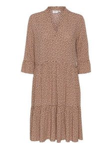 SAINT TROPEZ Sukienka w kolorze jasnobrązowym rozmiar: S. Brązowe sukienki Saint Tropez, na co dzień, s, bez wzorów, z wiskozy, klasyczne, bez kołnierzyka, bez ramiączek, midi, proste. Za 104,99 zł.