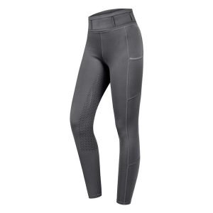 Damskie legginsy jeździeckie z pełną przyczepnością ELT Ella Glam. Szare legginsy ELT, bez wzorów, z dzianiny, z standardowym stanem. Za 310,50 zł.