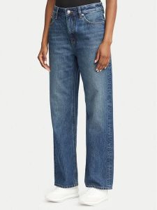 Calvin Klein Jeans Jeansy 90s LV047H722G Granatowy Straight Fit. Niebieskie jeansy Calvin Klein Jeans, bez wzorów, z bawełny. Za 489,99 zł.