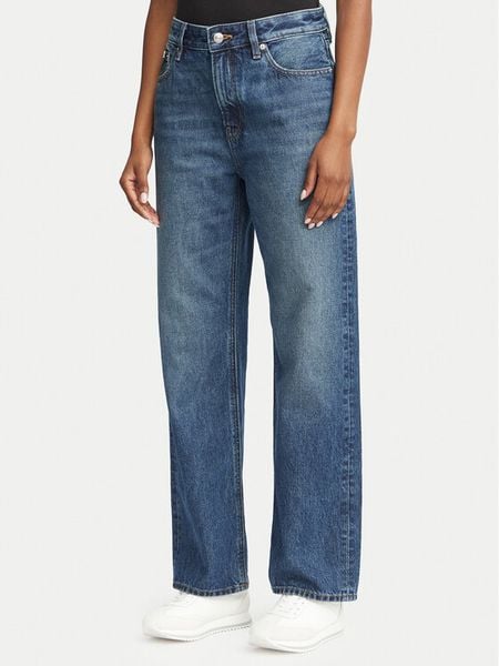 Calvin Klein Jeans Jeansy 90s LV047H722G Granatowy Straight Fit. Niebieskie jeansy Calvin Klein Jeans, bez wzorów, z bawełny. Za 489,99 zł.