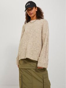 JJXX Sweter 12245453 Beżowy Relaxed Fit. Brązowe swetry klasyczne JJXX, xl, z syntetyku, bez kołnierzyka. Za 139,99 zł.