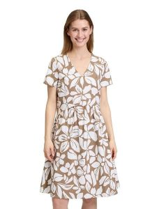 Vera Mont Sukienka w kolorze biało-beżowym rozmiar: 46. Białe sukienki Vera Mont, bez wzorów, bez kołnierzyka, bez ramiączek, mini. Za 173,99 zł.