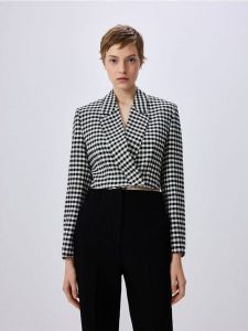 Krótka marynarka w kratę - wielobarwny. Marynarki i żakiety Reserved, l, bez wzorów, z tkaniny. W wyprzedaży za 69,99 zł.