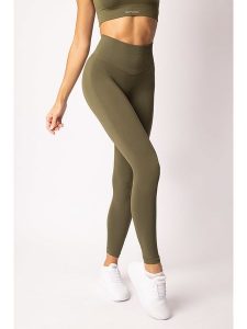 Spaio Legginsy sportowe "Flex Innergy" w kolorze khaki rozmiar: S. Brązowe legginsy Spaio, s, bez wzorów, z materiału, outdoorowe. Za 122,96 zł.