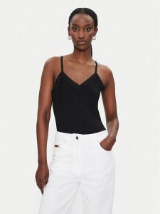 Morgan Top 192-BARBA.N Czarny Slim Fit. Czarne topy Morgan, s, bez wzorów, z wiskozy, bez kołnierzyka, bez ramiączek. Za 59,99 zł.