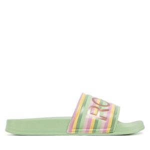 Klapki Roxy. Zielone kalosze Roxy, bez wzorów. Za 89,99 zł.