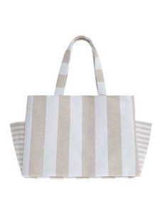 BLE Shopper bag w kolorze biało-beżowym - 43 x 30 x 20 cm rozmiar: onesize. Białe shopper bag BLE, bez wzorów, z materiału, na ramię, bez dodatków. Za 32,45 zł.