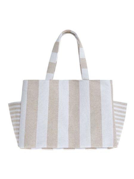 BLE Shopper bag w kolorze biało-beżowym - 43 x 30 x 20 cm rozmiar: onesize. Białe shopper bag BLE, bez wzorów, z materiału, na ramię, bez dodatków. Za 53,79 zł.
