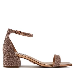 Sandały Steve Madden. Czerwone sandały Steve Madden, bez wzorów, bez obcasa, na słupku, bez zapięcia. Za 399,99 zł.