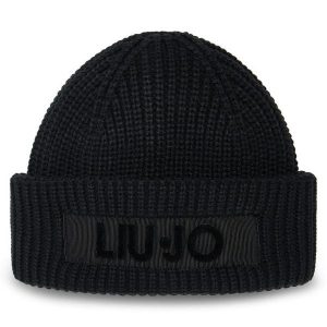 Czapka Liu Jo. Czarne czapki Liu Jo, bez wzorów. Za 109,99 zł.