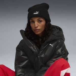 Głęboka czapka beanie Essentials PUMA. Czarne czapki Puma, bez wzorów, eleganckie. Za 79,00 zł.