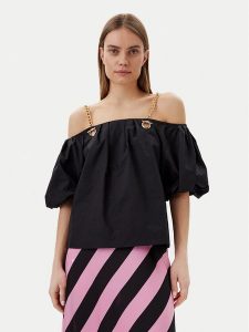 Lola Casademunt by Maite Bluzka MS2515040 Czarny Relaxed Fit. Czarne bluzki Lola Casademunt by Maite, xs, bez wzorów, z bawełny, bez kołnierzyka, bez ramiączek. Za 259,99 zł.