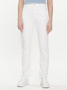 Calvin Klein Jeans Jeansy Authentic J20J222741 Biały Slim Fit. Białe jeansy Calvin Klein Jeans, bez wzorów, z bawełny. Za 359,99 zł.