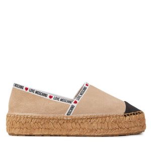 Espadryle LOVE MOSCHINO. Brązowe espadryle LOVE MOSCHINO, bez wzorów, bez obcasa. Za 809,99 zł.