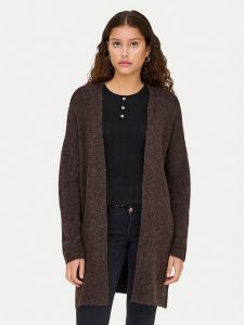 ONLY Kardigan Talio 15358604 Brązowy Regular Fit. Brązowe kardigany ONLY, z syntetyku. Za 169,99 zł.