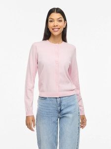 Vila Kardigan "Vimalu" w kolorze jasnoróżowym rozmiar: M. Różowe kardigany Vila, z materiału. Za 88,02 zł.