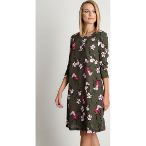 Sukienka khaki w kwiaty BIALCON. Sukienki marki BIALCON. W wyprzedaży za 207,00 zł.