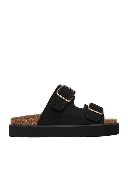 DeeZee Klapki CEO-LB-P2181 Czarny. Czarne klapki DeeZee, bez wzorów, ze skóry, bez obcasa. Za 129,99 zł.