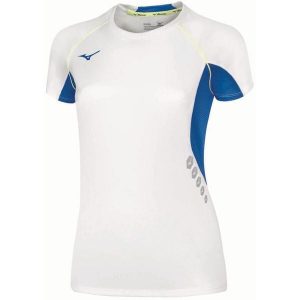 Premium T-shirt damski Mizuno JPN. Białe t-shirty Mizuno, bez wzorów, bez kołnierzyka, bez ramiączek. Za 166,50 zł.