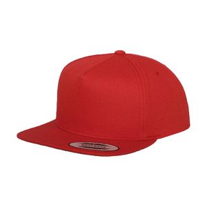 Klasyczna 5panelowa Czapka Z Daszkiem. Czerwone czapki FLEXFIT, bez wzorów, klasyczne. Za 73,99 zł.