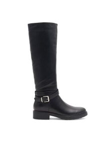 DeeZee Kozaki Stella H12936-1 Czarny. Czarne kozaki DeeZee, bez wzorów, z syntetyku, bez obcasa, na płaskiej podeszwie, bez zapięcia. Za 125,99 zł.