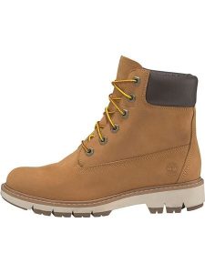 Timberland Skórzane botki "Lucia Way" w kolorze jasnobrązowym rozmiar: 38,5. Brązowe botki Timberland, bez wzorów, bez obcasa, bez zapięcia. Za 524,62 zł.