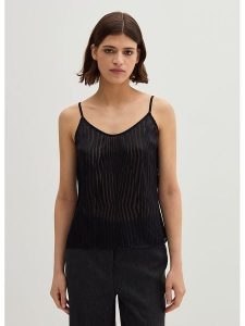 STEFANEL Top w kolorze czarnym rozmiar: S. Czarne topy Stefanel, s, bez wzorów, bez kołnierzyka, bez ramiączek. Za 165,99 zł.
