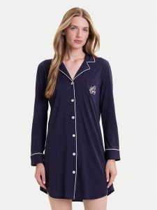 Lauren Ralph Lauren Koszula nocna I811950 Granatowy Regular Fit. Niebieskie koszule nocne Lauren Ralph Lauren, bez wzorów, z bawełny, bez ramiączek. Za 389,99 zł.