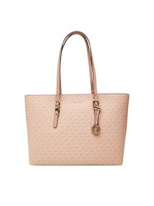 MICHAEL Michael Kors Torebka Quinn 30T5GQNT9V Różowy. Czerwone shopper bag MICHAEL Michael Kors, bez wzorów, ze skóry, bez dodatków. Za 719,99 zł.