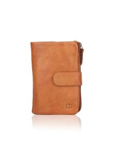 Bellicci Skórzany portfel "Connie" w kolorze jasnobrązowym - 9 x 17 x 3 cm rozmiar: onesize. Brązowe portfele Bellicci, bez wzorów, z materiału. Za 100,99 zł.
