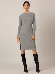 APART Sukienka dzianinowa w kolorze szarym rozmiar: 42. Szare sukienki Apart, bez wzorów, z dzianiny, bez kołnierzyka, bez ramiączek, midi. Za 187,96 zł.