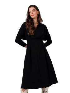 Be Wear Sukienka w kolorze czarnym rozmiar: XL. Czarne sukienki Be Wear, xl, bez wzorów, bez kołnierzyka, bez ramiączek, midi, rozkloszowane. Za 314,95 zł.