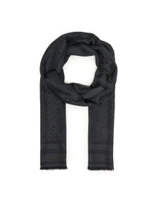 Tommy Hilfiger Szal Th Monogram Scarf AW0AW18273 Czarny. Czarne rękawiczki TOMMY HILFIGER, bez wzorów, z materiału. Za 289,99 zł.