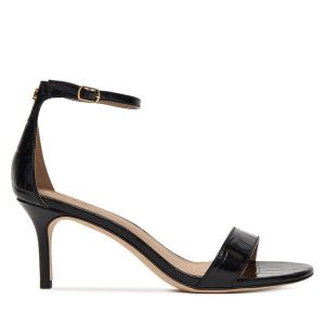 Sandały LAUREN RALPH LAUREN. Czarne sandały Lauren Ralph Lauren, bez wzorów, bez obcasa, na szpilce, bez zapięcia. Za 527,99 zł.