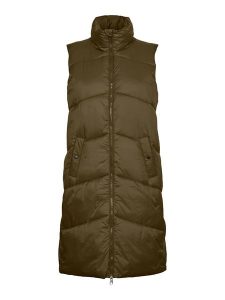 Vero Moda Kamizelka pikowana w kolorze khaki rozmiar: XL. Brązowe kamizelki Vero Moda, xl, bez wzorów, bez kołnierzyka, bez ramiączek, bez kaptura. Za 169,45 zł.