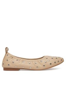 Badura Baleriny HEATHER-LT249060-56 Beżowy. Brązowe balerinki Badura, bez wzorów, ze skóry, bez obcasa, bez zapięcia. Za 299,99 zł.