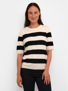 Kaffe Sweter Lizza 10508410 Czarny Regular Fit. Czarne swetry klasyczne Kaffe, xs, z wiskozy, bez kołnierzyka. Za 149,99 zł.