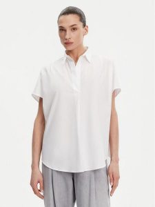 French Connection Koszula 72LZI Biały Relaxed Fit. Białe koszule French Connection, xl, bez wzorów, z bawełny, bez kołnierzyka, bez ramiączek. Za 159,99 zł.