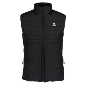 Damska kurtka bez rękawów Le Coq Sportif Essentiels N°1. Czarne kurtki le coq sportif, bez wzorów, z puchu, bez kaptura. W wyprzedaży za 369,25 zł.