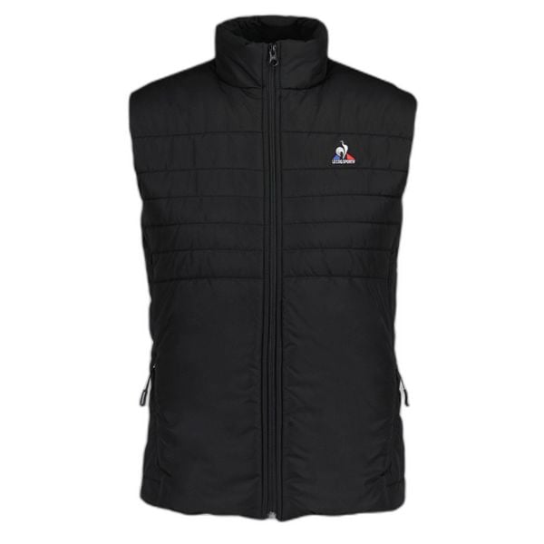 Damska kurtka bez rękawów Le Coq Sportif Essentiels N°1. Czarne kurtki le coq sportif, bez wzorów, z puchu, bez kaptura. W wyprzedaży za 382,60 zł.