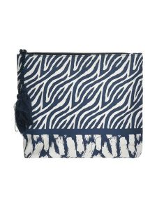BLE Kosmetyczka w kolorze biało-granatowym - 20 x 18 x 5 cm rozmiar: onesize. Białe kosmetyczki BLE, bez wzorów, z materiału. Za 22,33 zł.